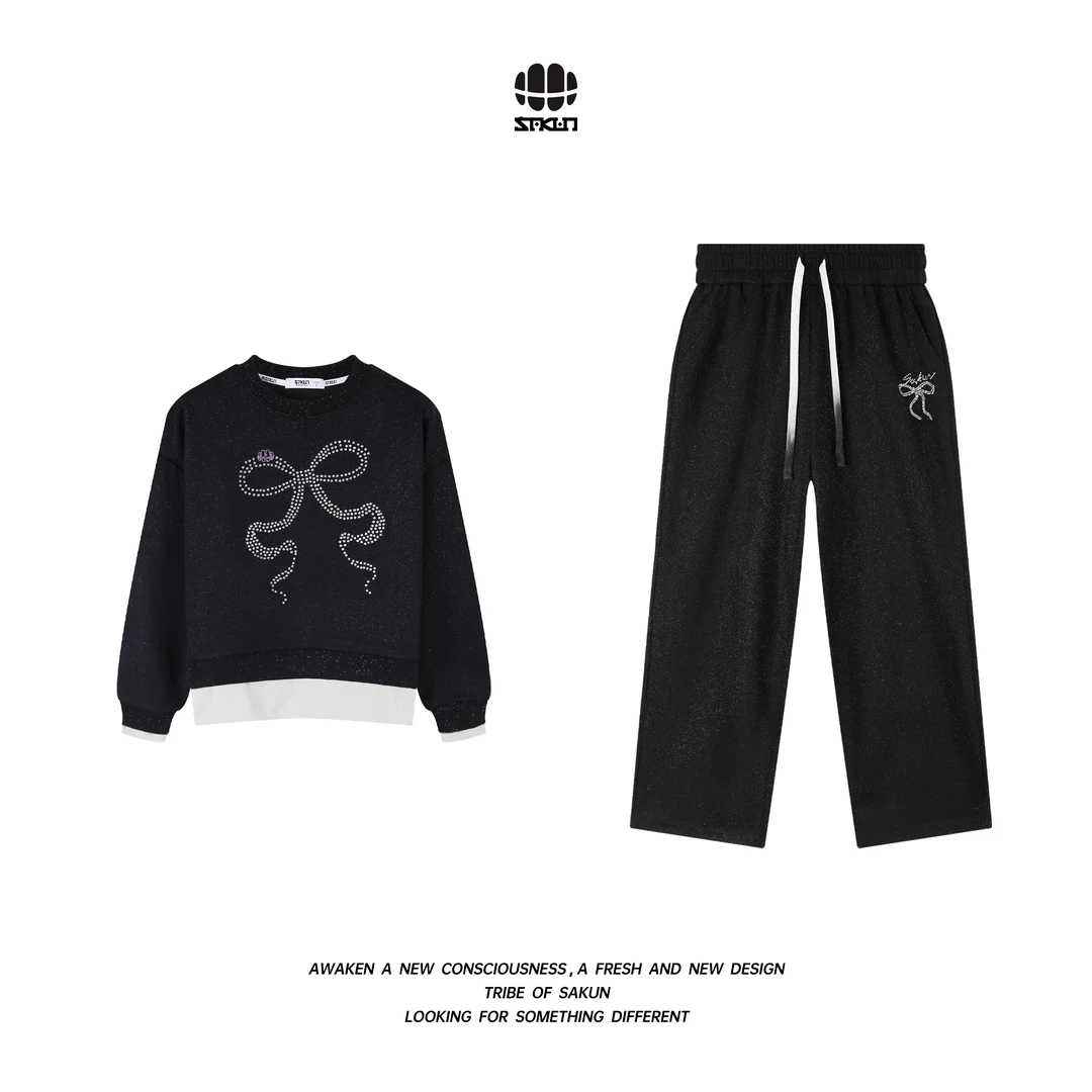 【欧若风】SAKUN设计感满天星立体烫仿钻拼色套装3153-1604954