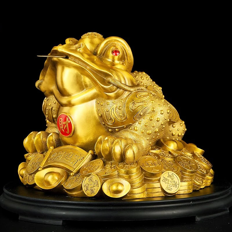 风水阁铜金蟾摆件三足蟾蜍家居玄关办公装饰品客厅铜工艺品店铺