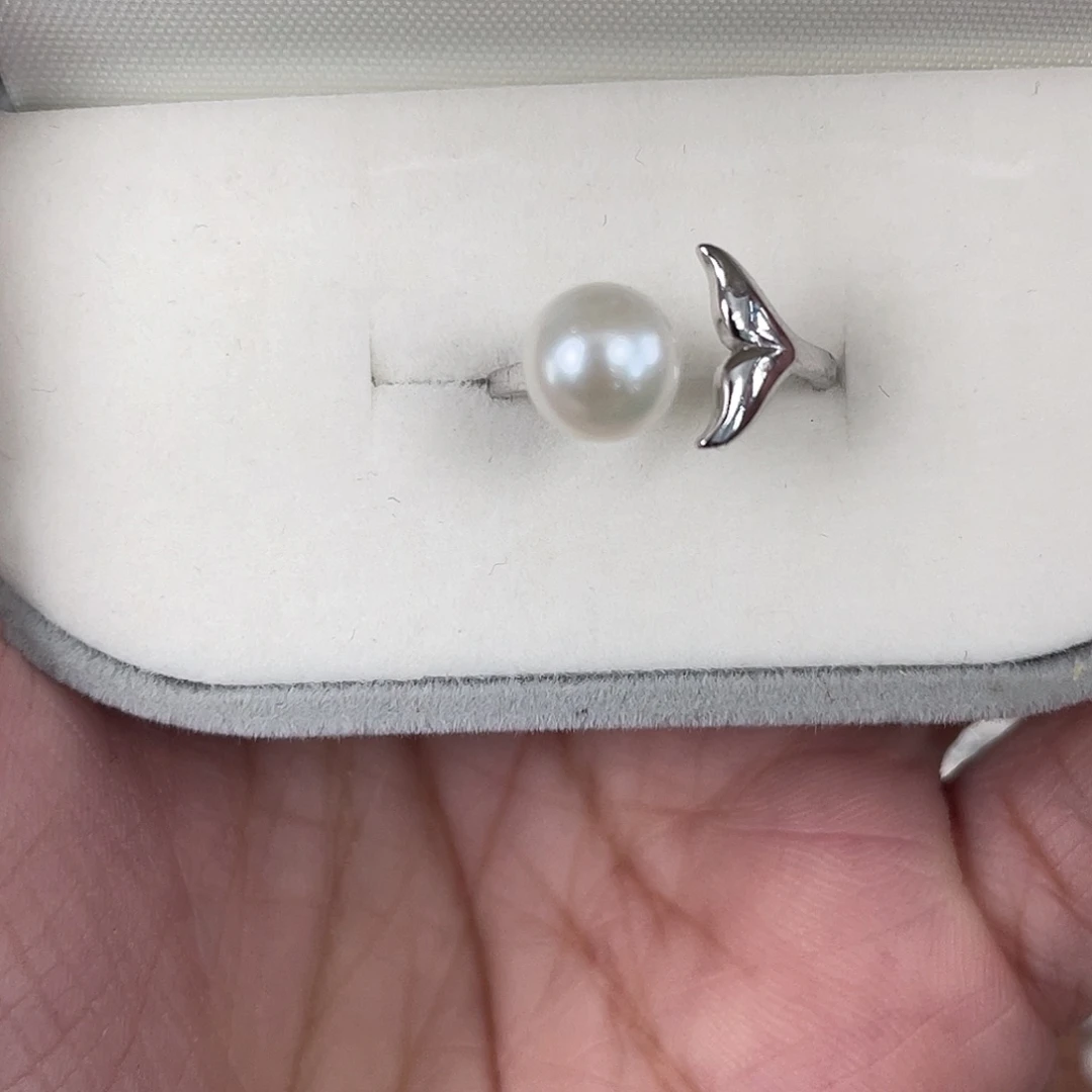 海水珍珠戒指银S925镶嵌