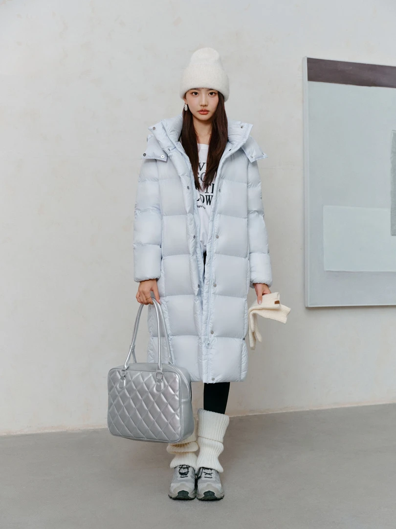 【冬季告白】2025新款云朵零压感高端过膝大被子加厚连帽羽绒服长款