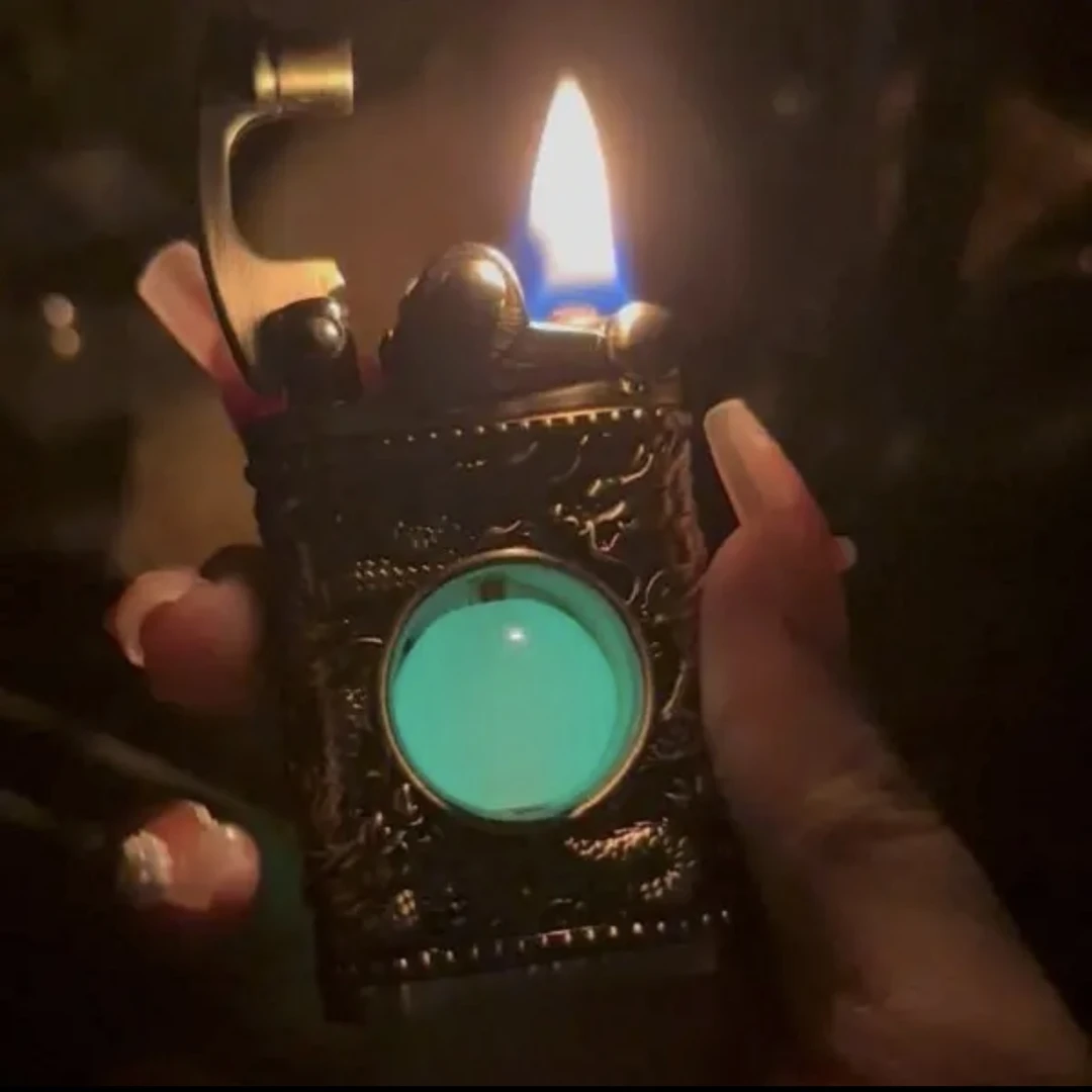 【龙首夜明珠】煤油防风打火机夜光点火