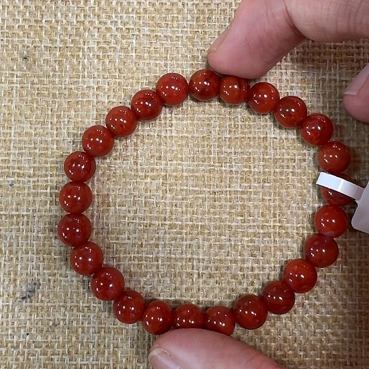 南红玛瑙未镶嵌手链手串原矿南红满肉满色虎皮火焰纹7大加