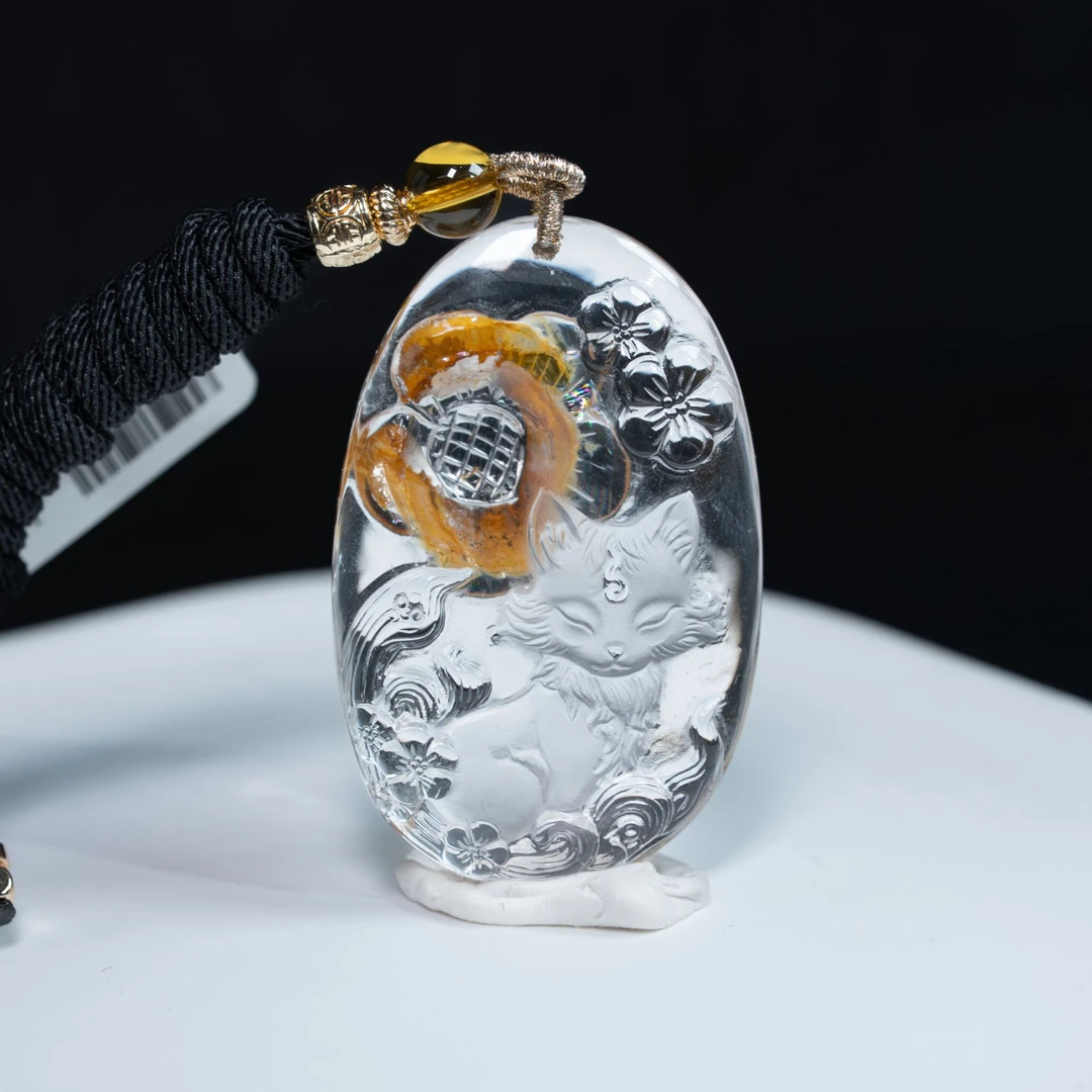 晶匠胶花凤九吊坠 编号JP56174