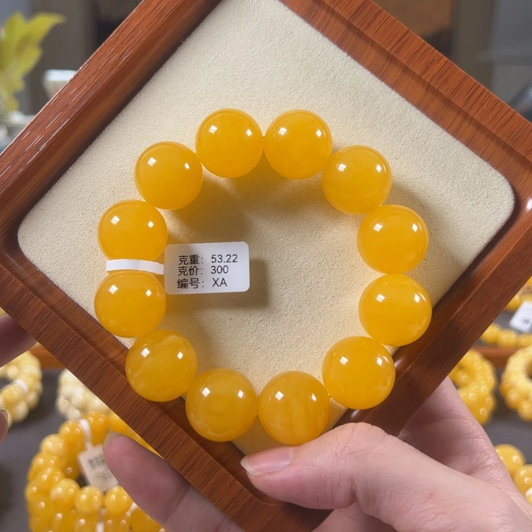 裸石蜜蜡未镶嵌20mm焦皮鸡油红满蜜圆珠xa