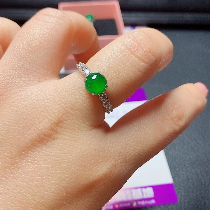 银S925镶嵌戒指翡翠