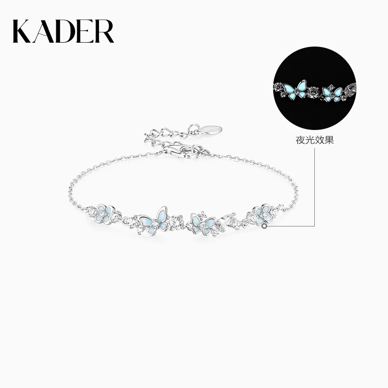 KADER/卡蒂罗 925银合成锆石手链 星夜花园手链蝴蝶饰品经典百搭