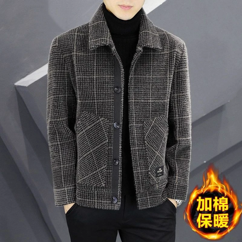 休闲短款毛呢大衣秋冬季外套男士夹克潮流卫衣绒呢子男装冬装高端
