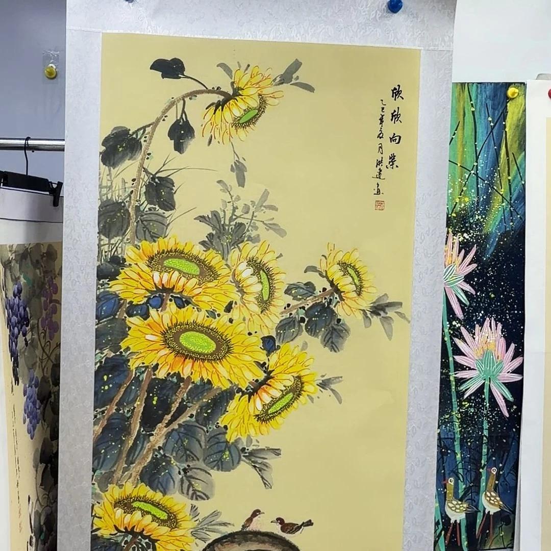 国画作品小姐姐放漏中