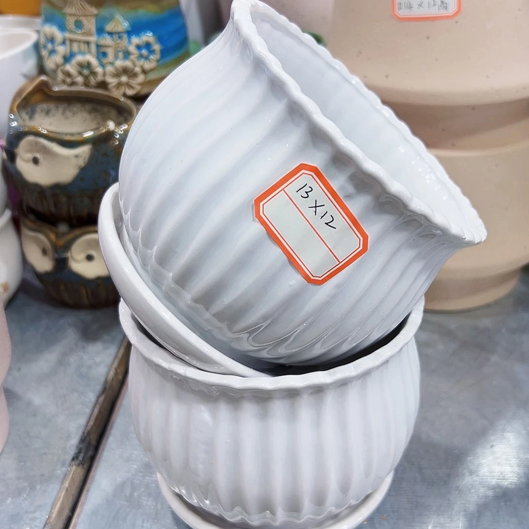 有孔，外贸尾单陶瓷花盆凑单10米包邮