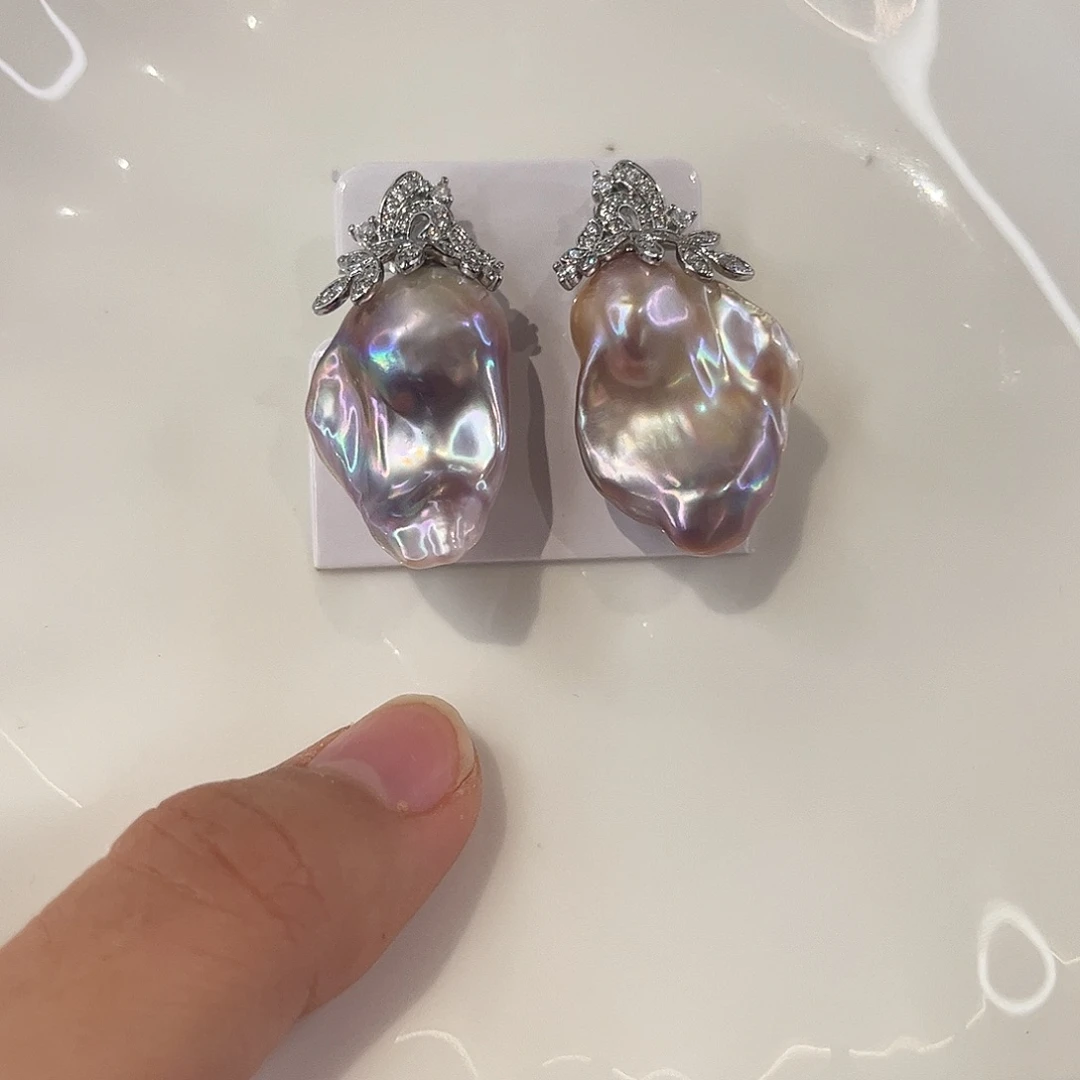 耳饰合金淡水珍珠