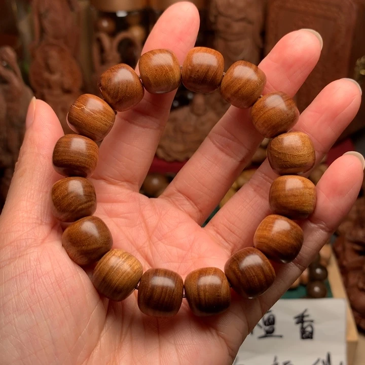 檀香木手串/手链老山檀1314虎皮纹沉水微瑕
