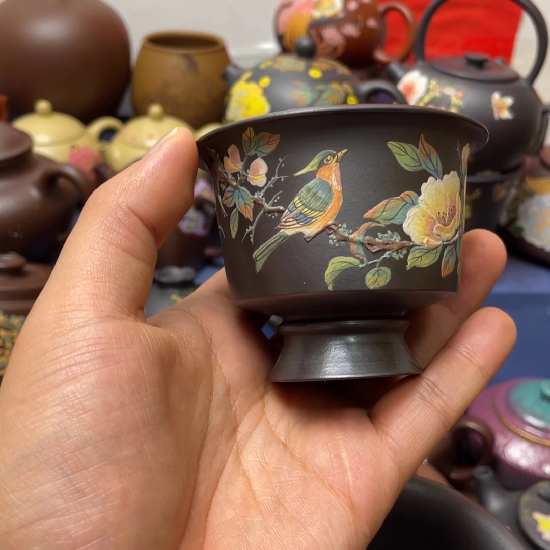 红泥茶杯紫砂主人杯80cc