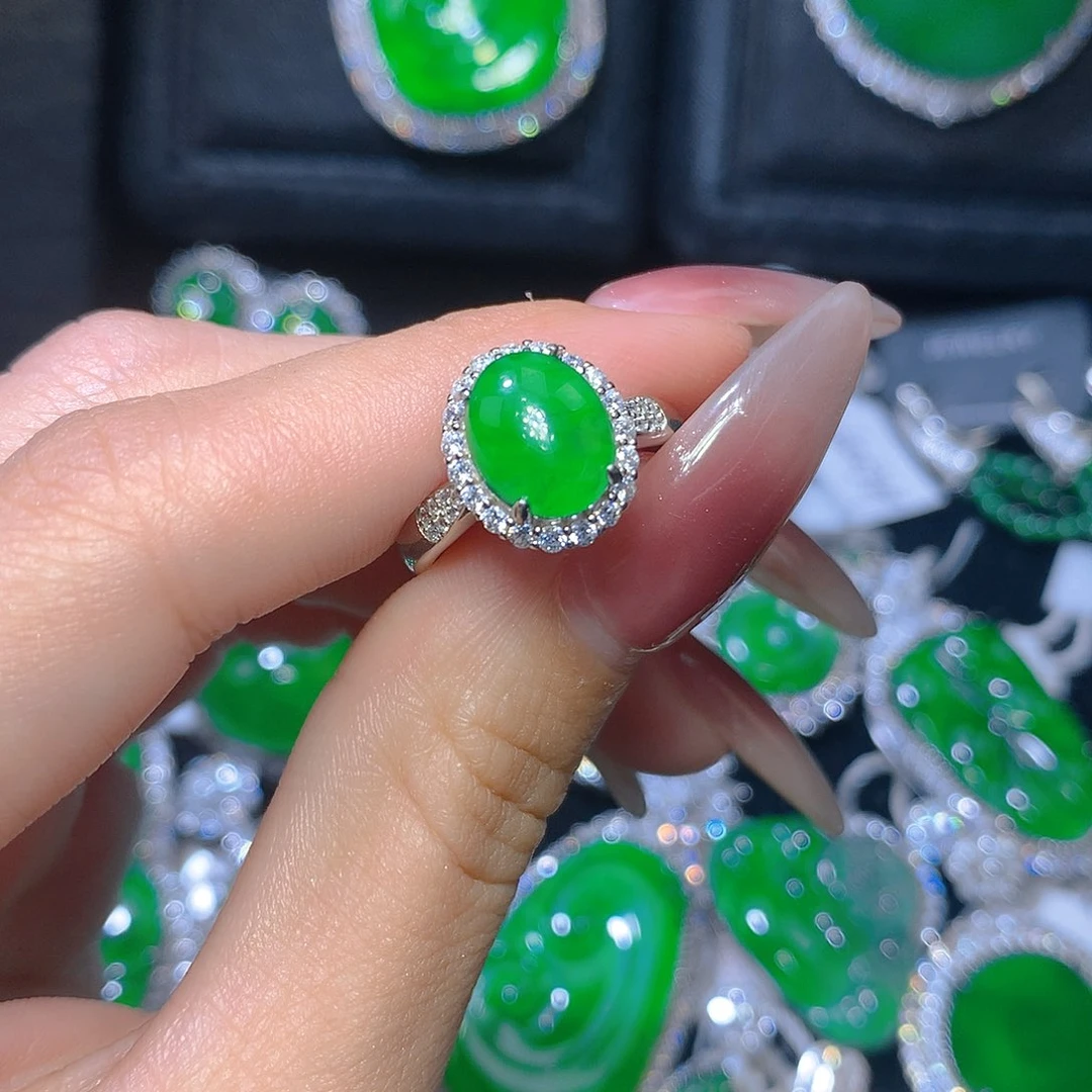 翡翠颈饰银S925镶嵌翡翠