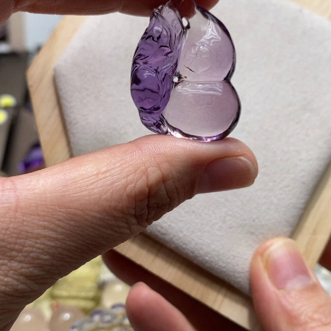 未镶嵌吊坠(赠链)紫晶紫水晶葫芦吊坠