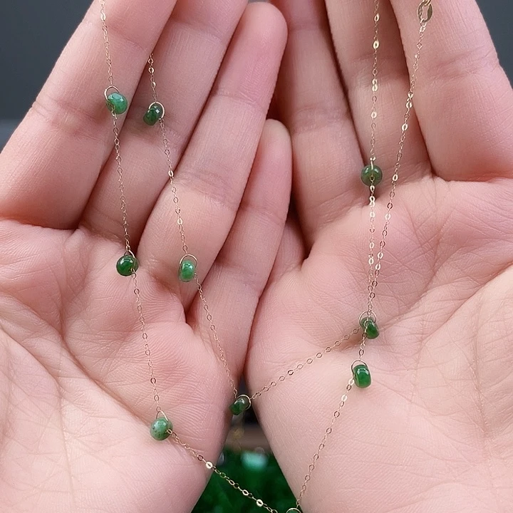 翡翠耳饰18K金镶嵌饰品