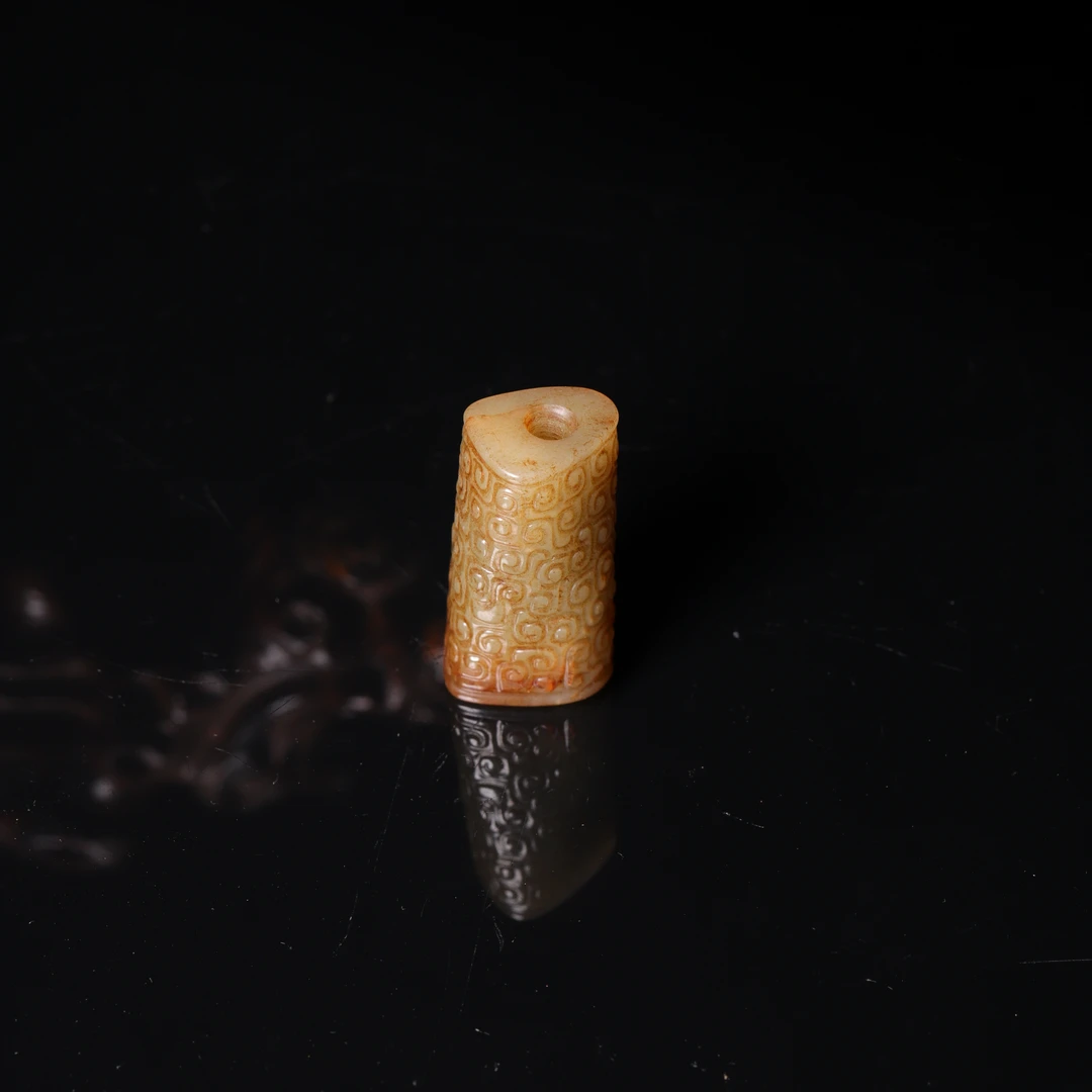 旧藏和田玉刻纹珠-NX