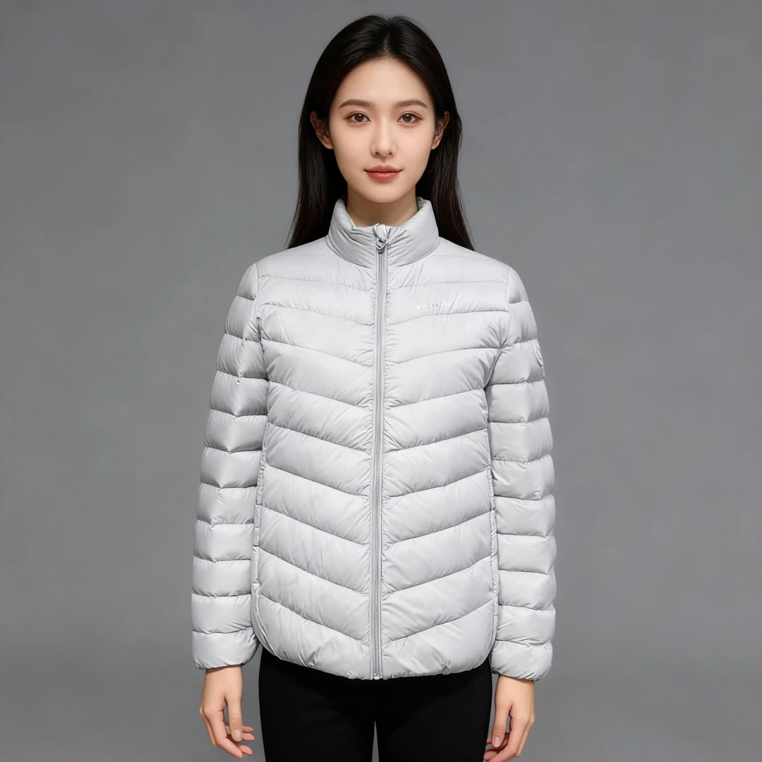 暖频道2025新款625010轻薄时尚立领排骨羽绒服