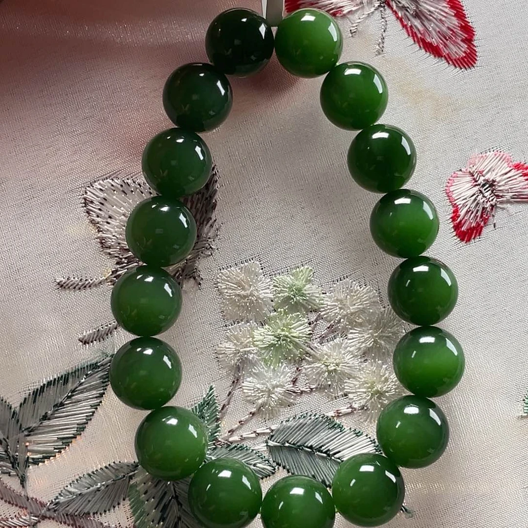 手链未镶嵌和田玉俄碧玉圆12