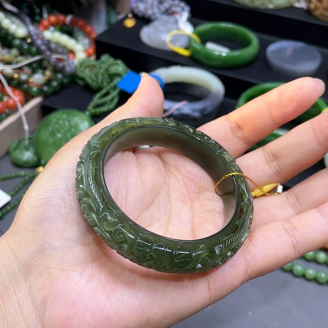 和田玉手镯56圈口45未镶嵌