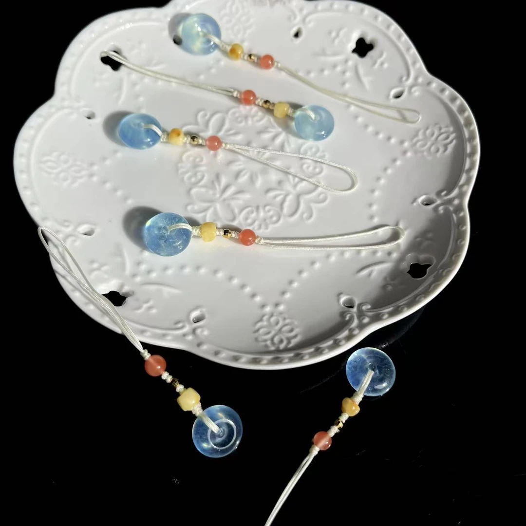 【大鱼甄选】海蓝宝平安扣手机挂 SJ146多样性发其一