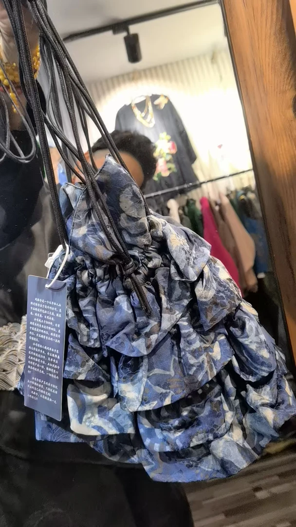 凤徕兮私人订制黑色蓝色香香肩带绿色小包