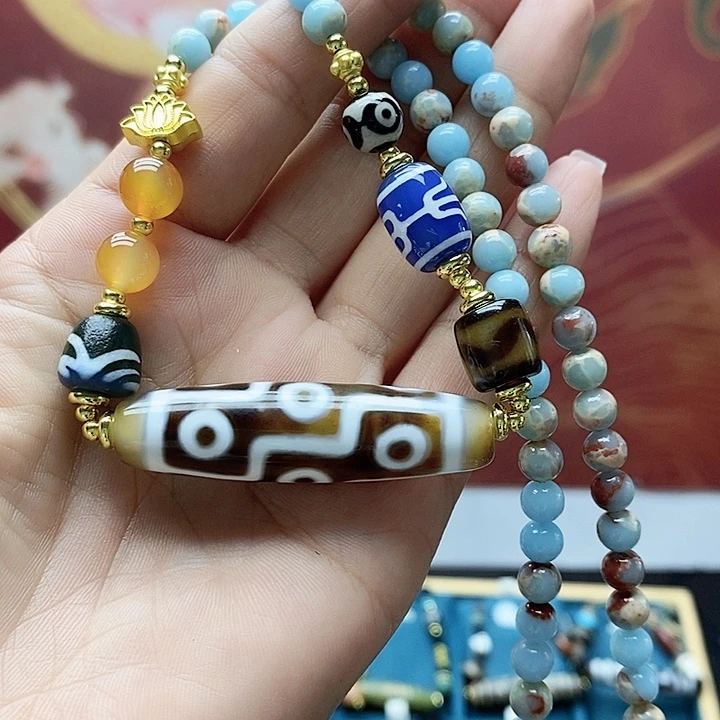玛瑙/玉髓颈饰合金