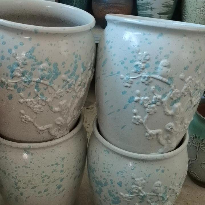 红陶啦**君口24高35四个盆子