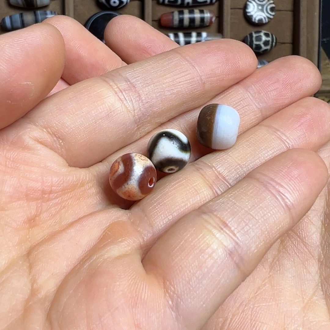 玛瑙/玉髓单珠未镶嵌玩****O拍一发三