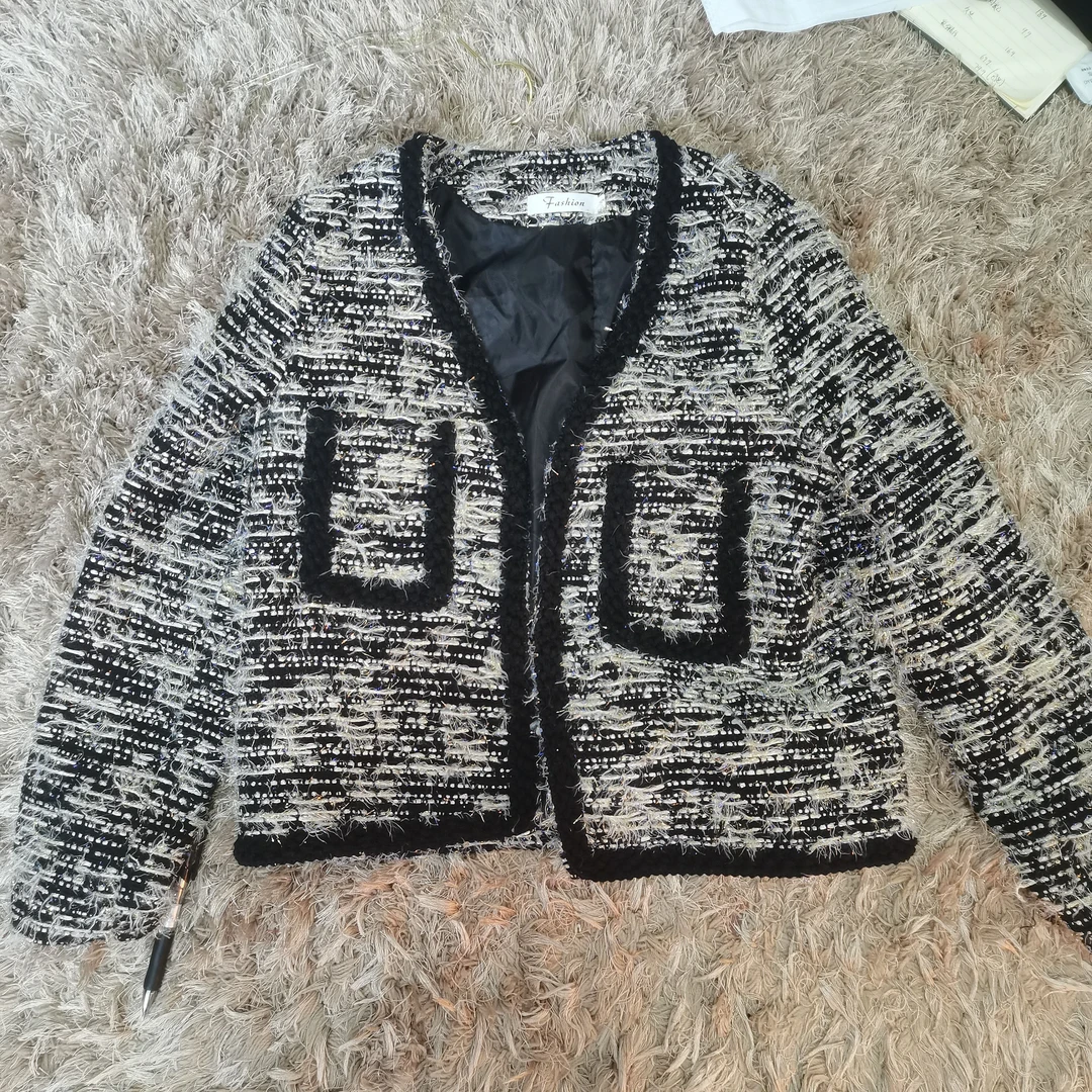 法式气质小香风编织外套名媛风短款百搭上衣微胖显瘦