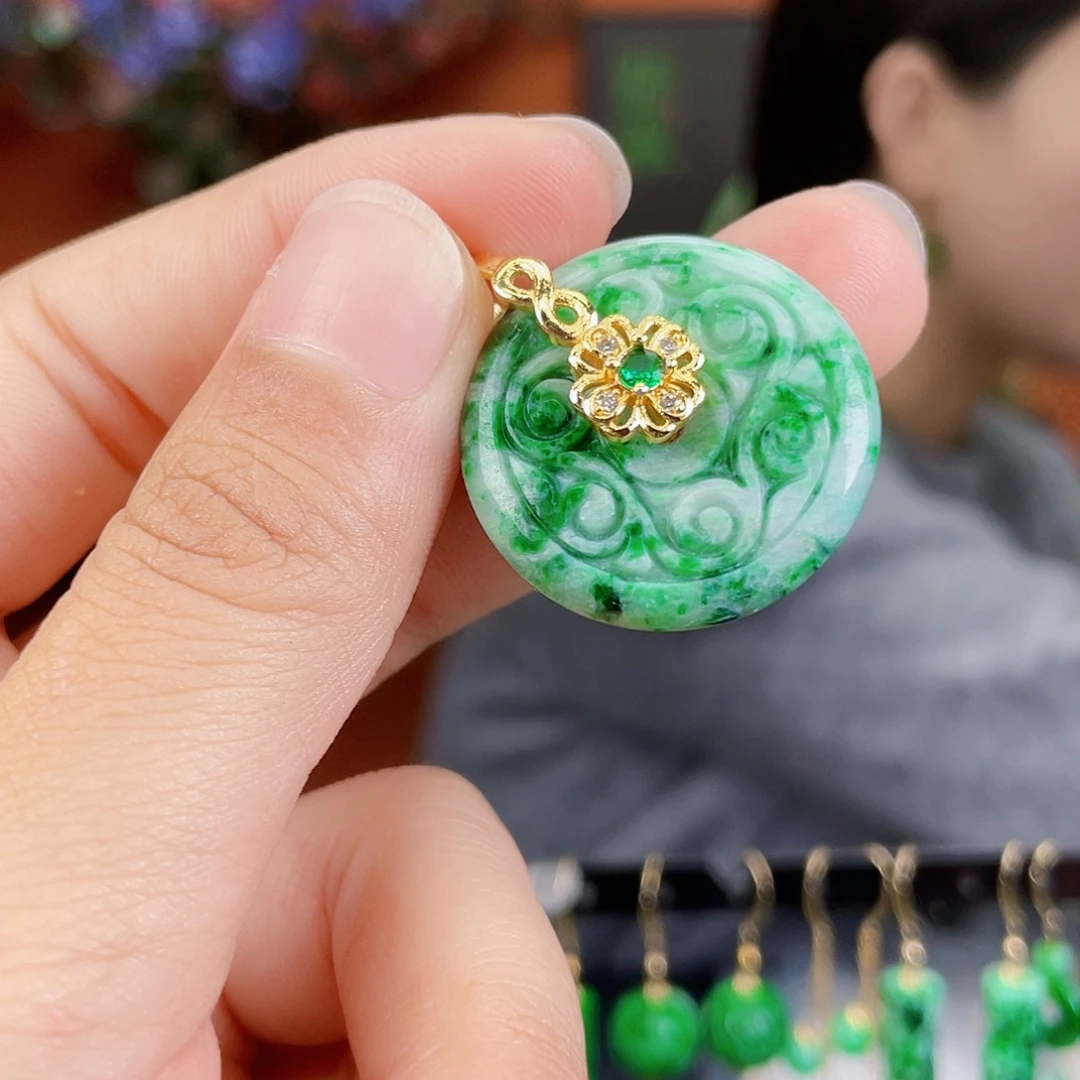 翡翠未镶嵌耳饰饰品