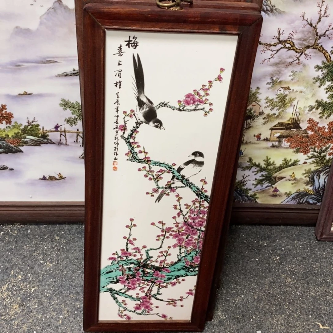 瓷片55*21 景德镇瓷板画柴窑烧制