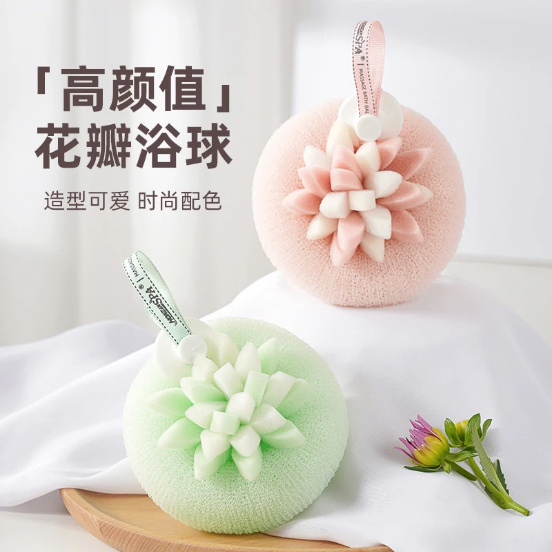 浴花吸盘浴球起泡搓澡神器不散浴花搓澡巾搓澡搓泥沐浴球清洗沐浴