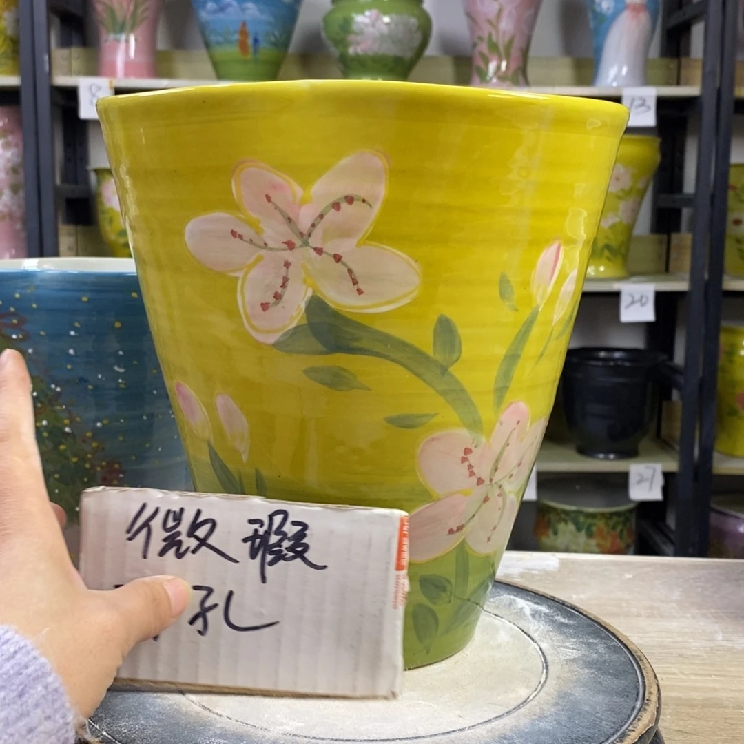 景德镇手工手绘陶瓷花盆