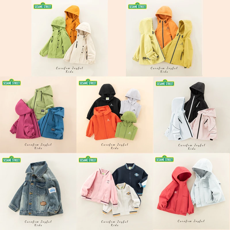 【ZB】芝麻街春季儿童连帽薄外套BWT001