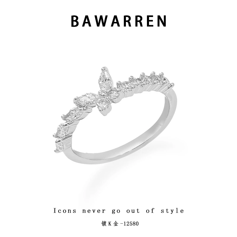 Bawarren 法❤ 12580-【幻影蝴蝶】戒指简约百搭