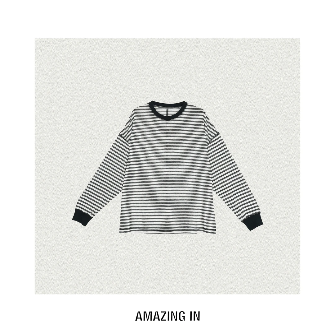 AMAZING IN | 莱赛尔 | 经典条纹长袖T恤女 A250702-AI57BTL77557