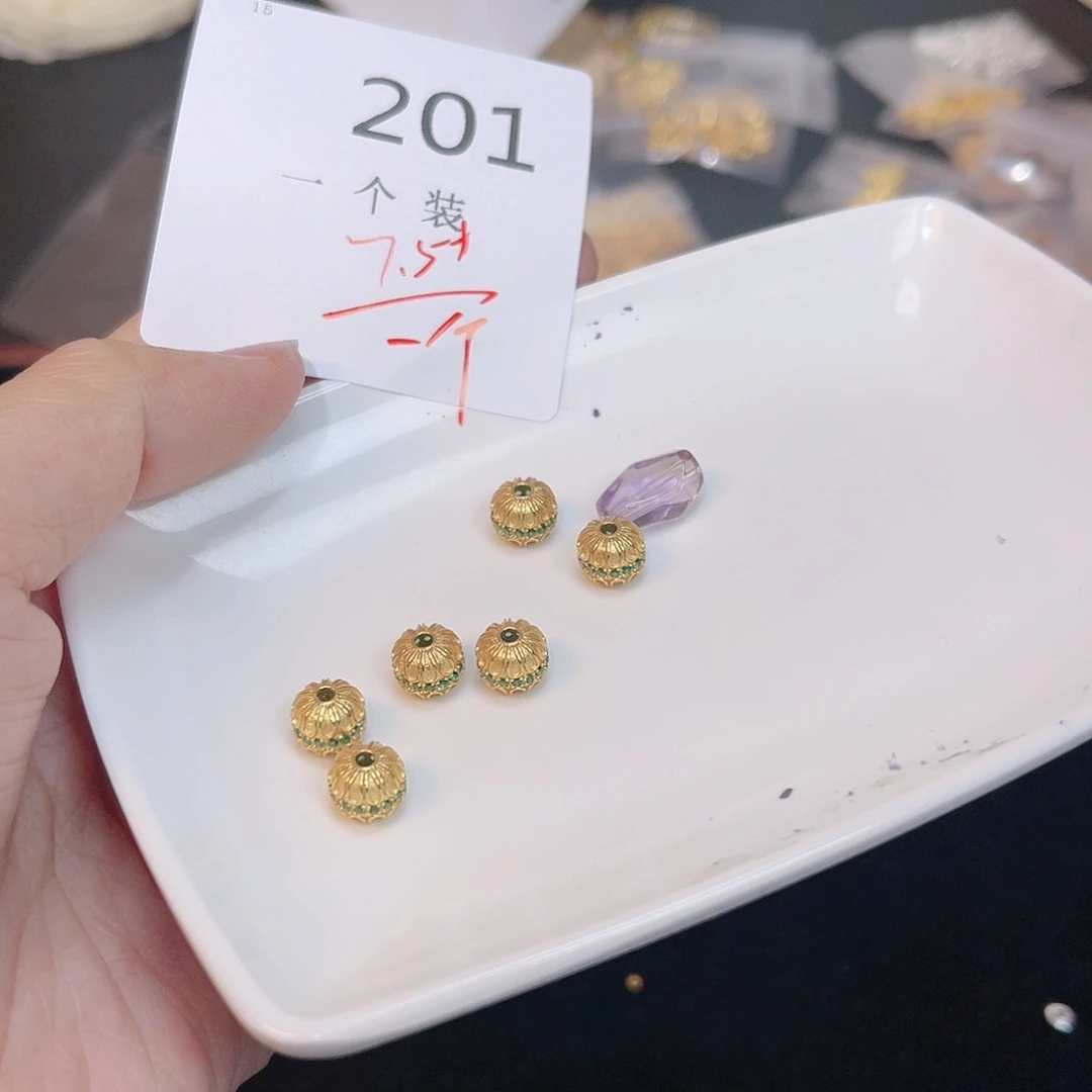 紫晶珠宝半成品银S925镀金镶嵌201