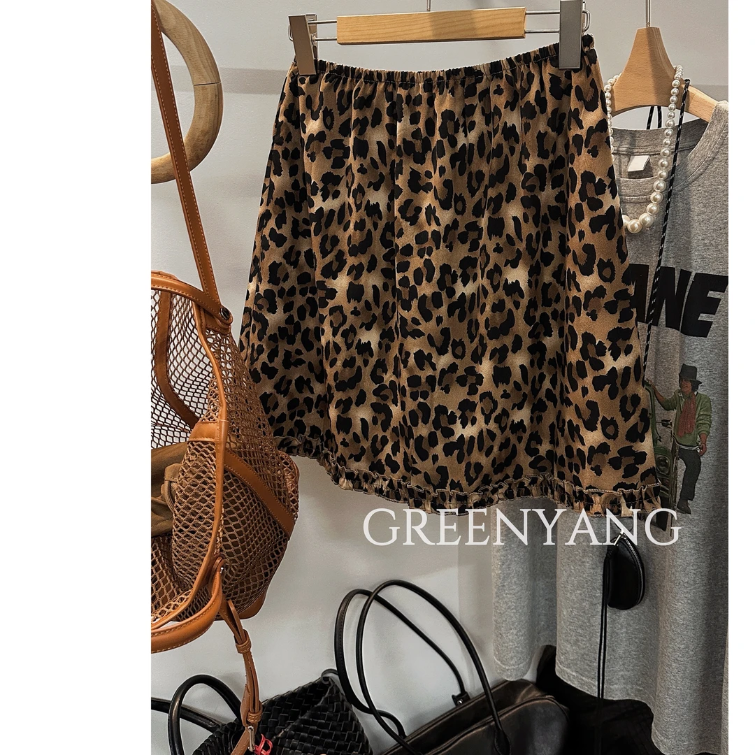 老羊家~复古港风时髦豹纹裙女2025夏季新时尚通勤包臀小众半身裙