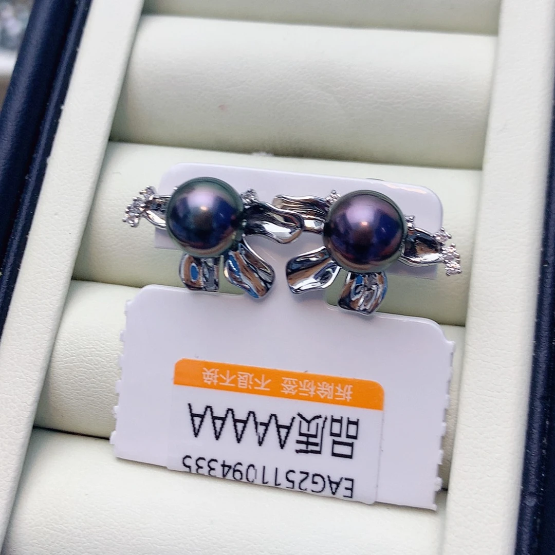 耳饰海水珍珠银S925镶嵌W40