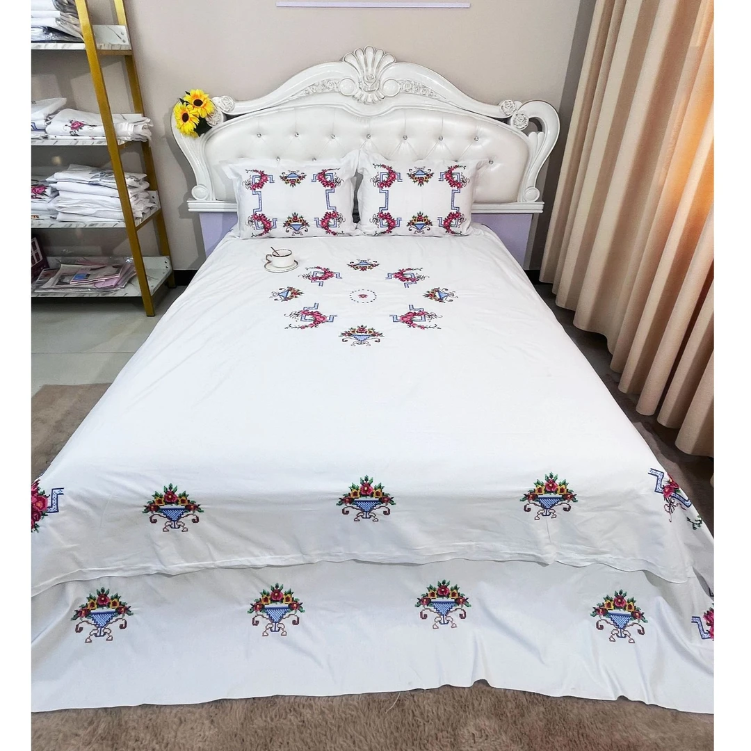 9412棉布刺绣双人四件套-200X230/230X250/50/70