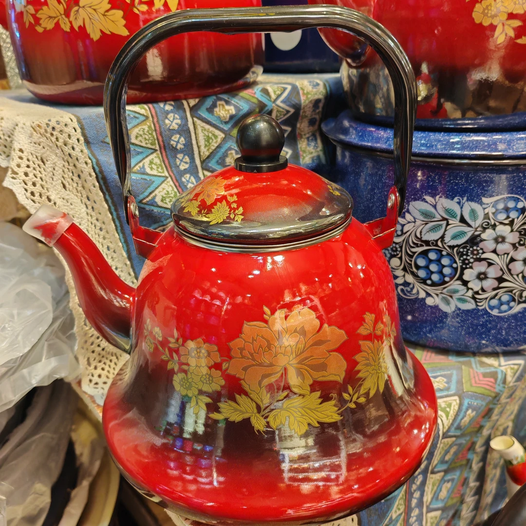 新疆特色搪瓷茶壶烧水泡茶煮奶茶电磁炉电陶炉通用喜庆红自用送礼