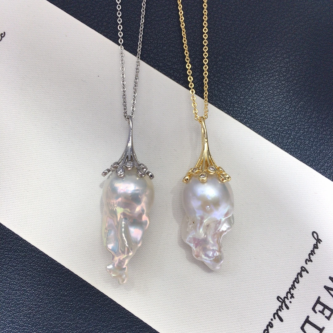 诸暨鱼尾大巴洛克天然吊坠水母造型首饰