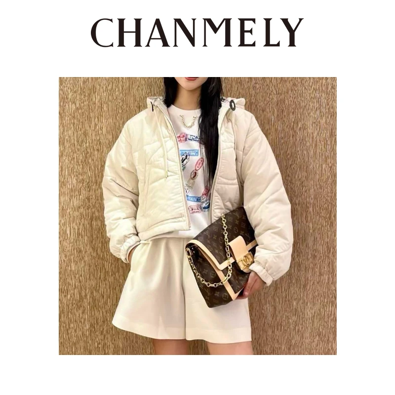 【CHANMITY】24/FW轻质花朵绗缝花卉图案夹克时髦棉服外套0241557