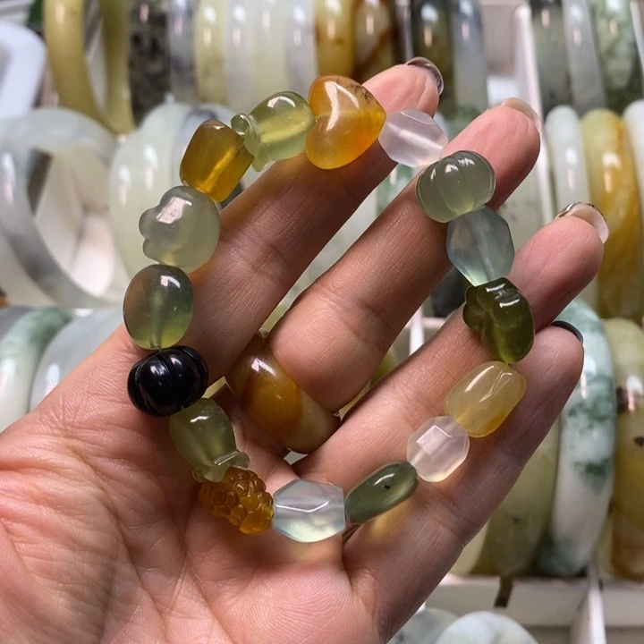 蛇纹石玉未镶嵌手串防漏多宝手串不退不换