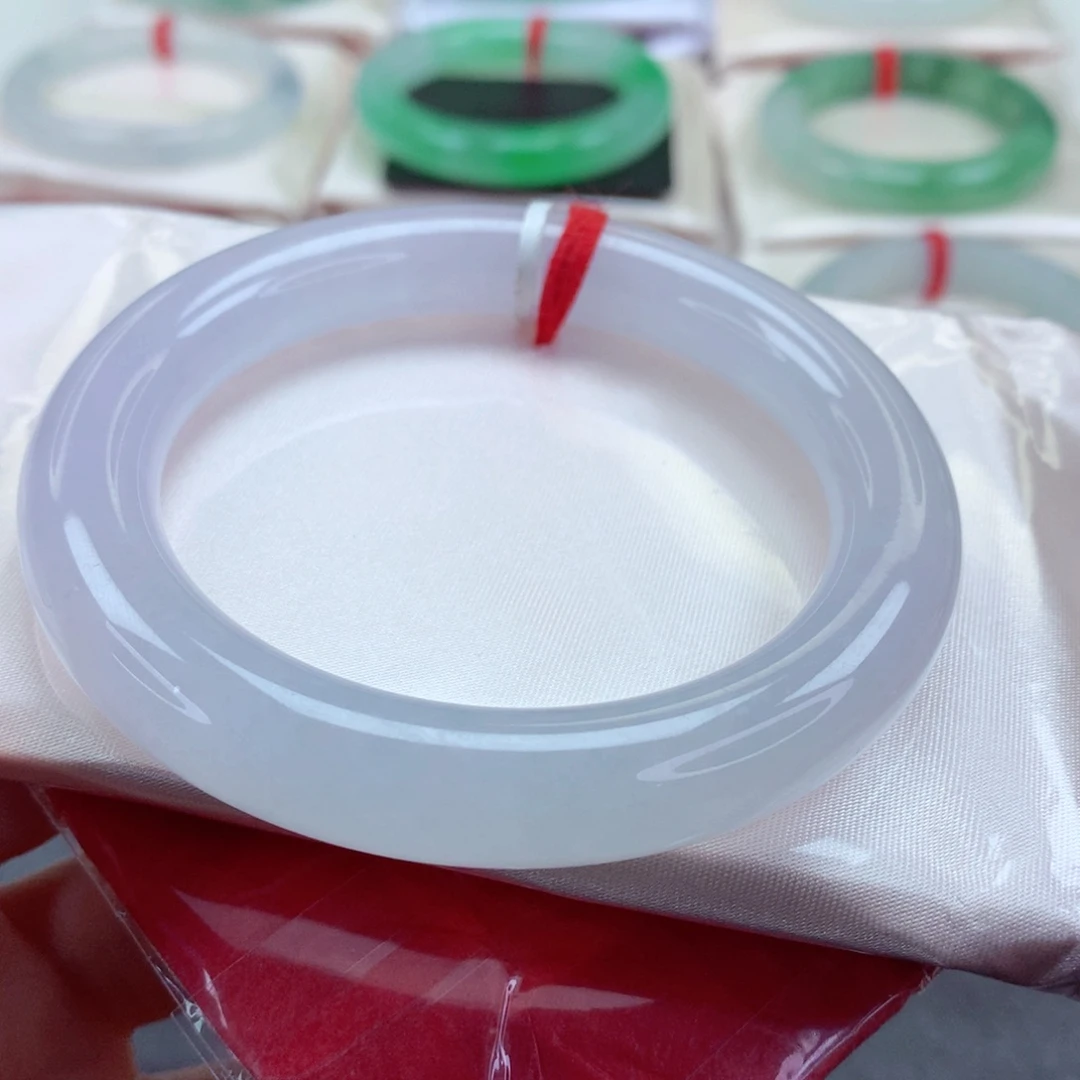 未镶嵌手镯翡翠9910月光宝盒 冰透 起光