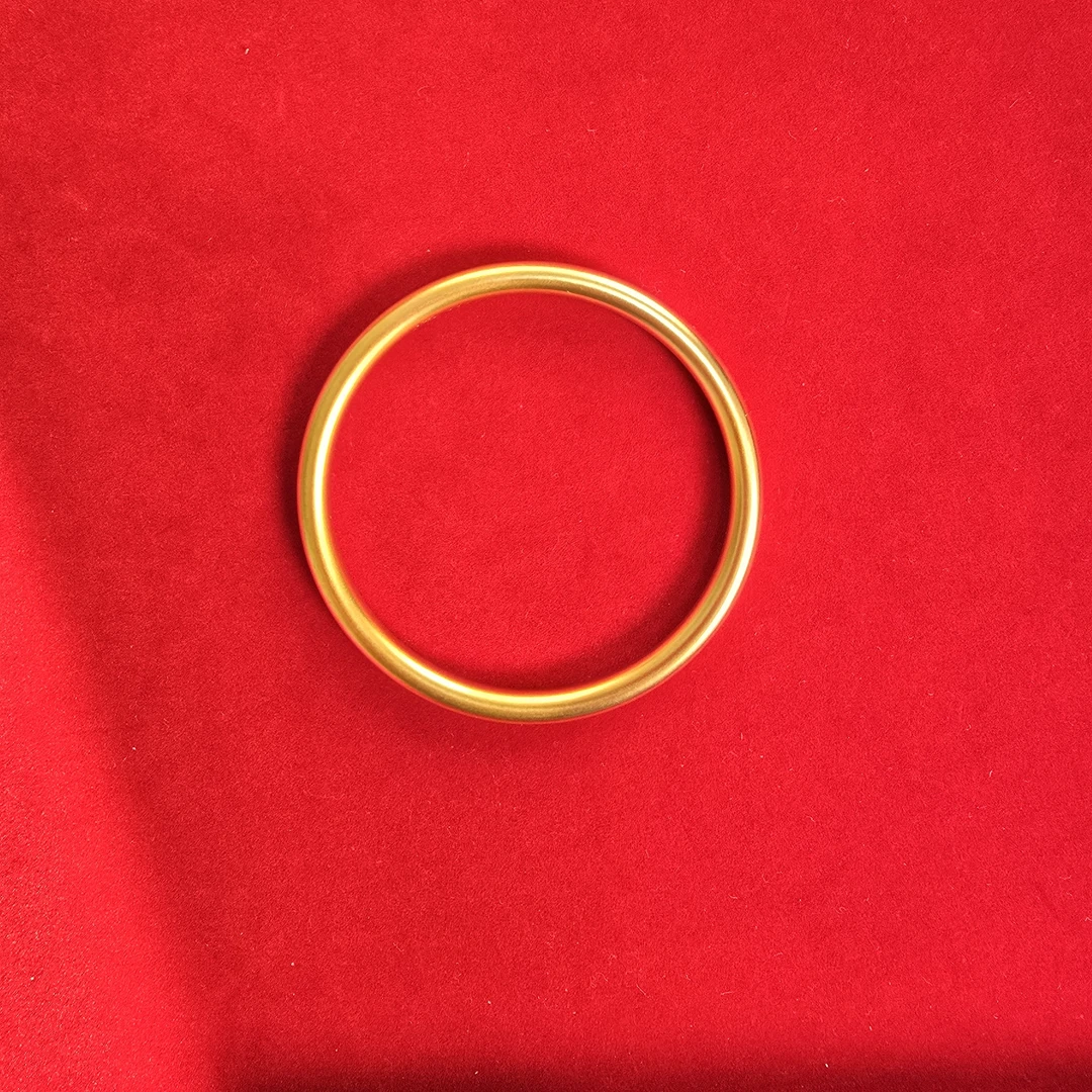 铜合金手镯 小红铺～6mm古法素圈手镯金店同款里外一色精工版