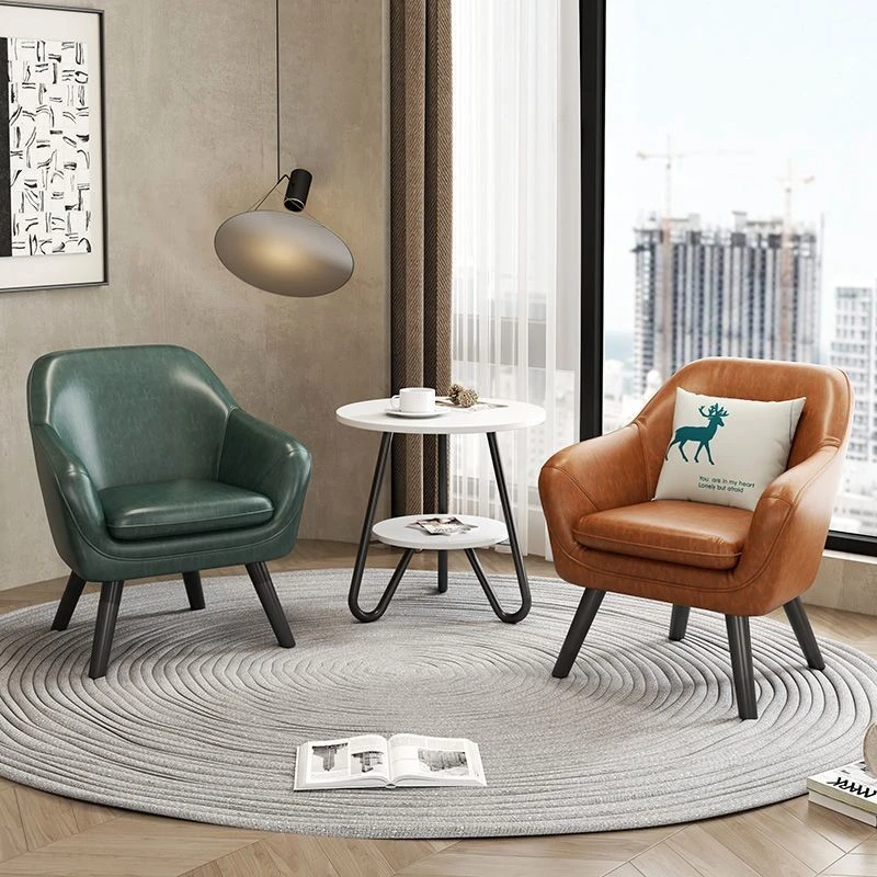 【佛山诚心】现代简约懒人沙发单人小户型休闲椅子皮质卧室办公桌