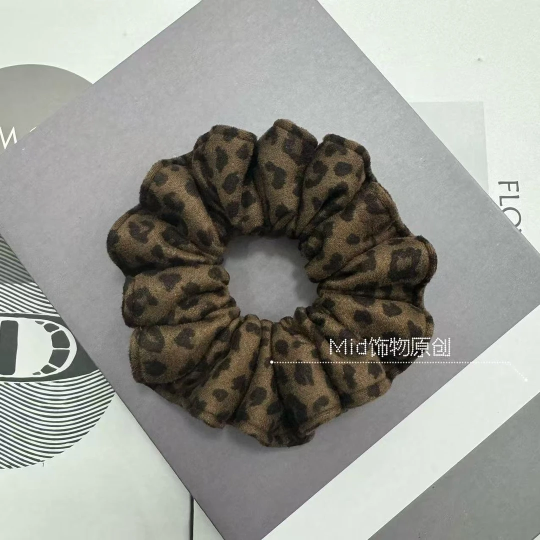 Mid饰物原创小众【豹纹】压边褶皱发圈发绳发饰