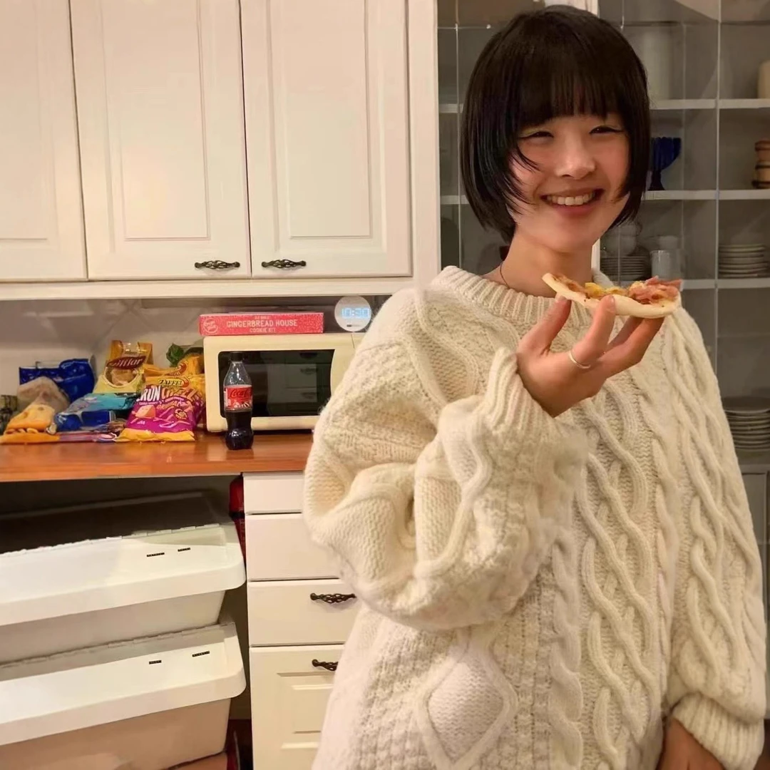 【韩国原单】the barnne*t八奶麻花毛衣女宽松秋季女款麻花套头毛衣