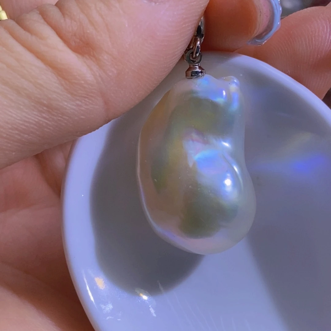 银S925镶嵌淡水珍珠微瑕